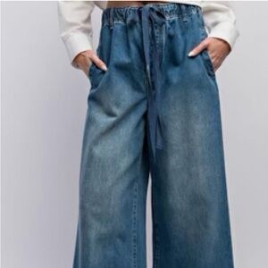 EASEL Wide Leg Denim Jeans
